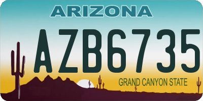 AZ license plate AZB6735