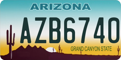 AZ license plate AZB6740