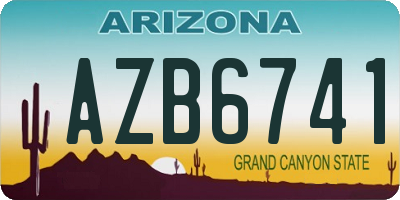 AZ license plate AZB6741