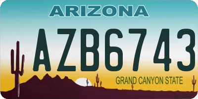 AZ license plate AZB6743
