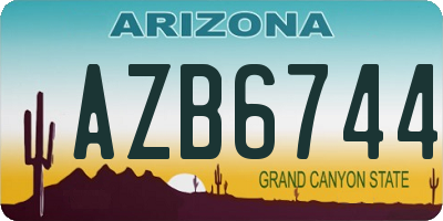 AZ license plate AZB6744