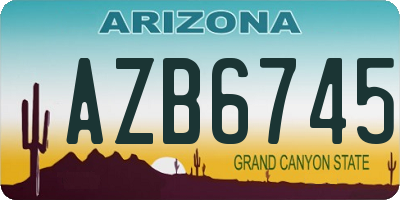 AZ license plate AZB6745