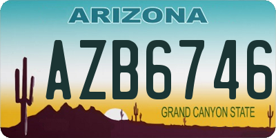 AZ license plate AZB6746