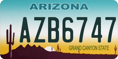 AZ license plate AZB6747