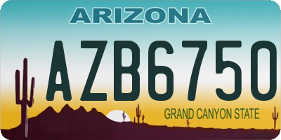 AZ license plate AZB6750