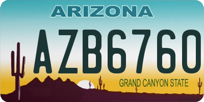 AZ license plate AZB6760