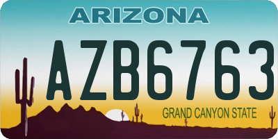 AZ license plate AZB6763