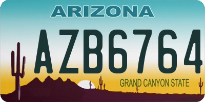 AZ license plate AZB6764