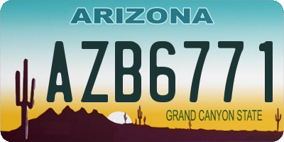 AZ license plate AZB6771