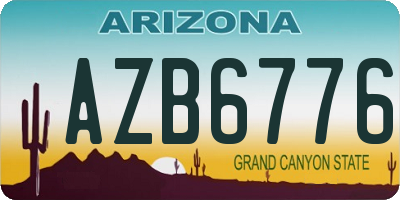 AZ license plate AZB6776