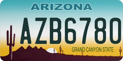 AZ license plate AZB6780