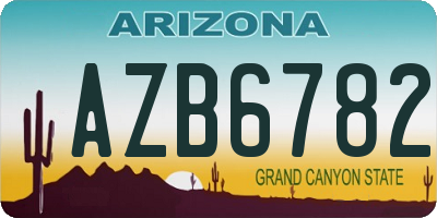 AZ license plate AZB6782