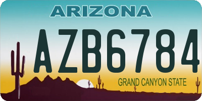 AZ license plate AZB6784
