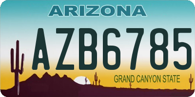 AZ license plate AZB6785