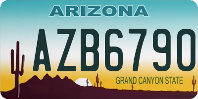AZ license plate AZB6790