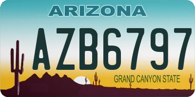 AZ license plate AZB6797