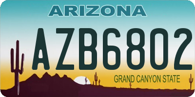 AZ license plate AZB6802
