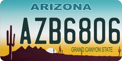 AZ license plate AZB6806