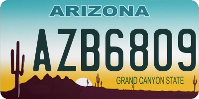 AZ license plate AZB6809