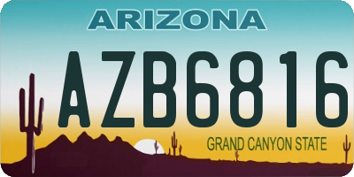 AZ license plate AZB6816