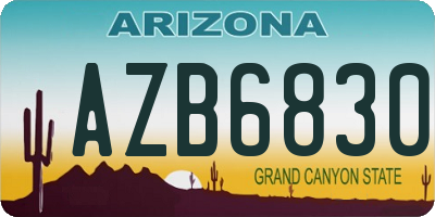 AZ license plate AZB6830