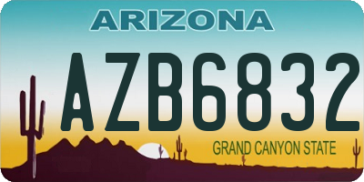 AZ license plate AZB6832