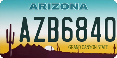 AZ license plate AZB6840