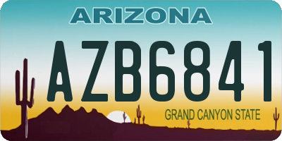 AZ license plate AZB6841