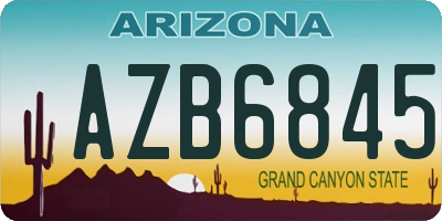 AZ license plate AZB6845