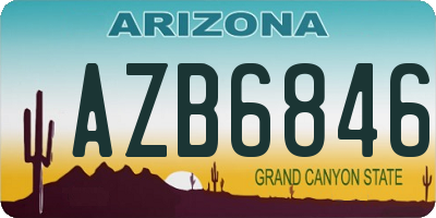 AZ license plate AZB6846