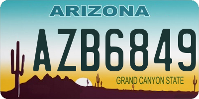 AZ license plate AZB6849