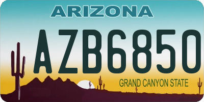 AZ license plate AZB6850