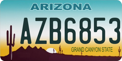 AZ license plate AZB6853