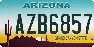 AZ license plate AZB6857