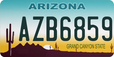 AZ license plate AZB6859