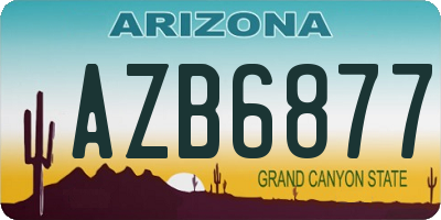 AZ license plate AZB6877