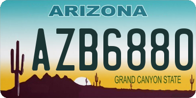 AZ license plate AZB6880