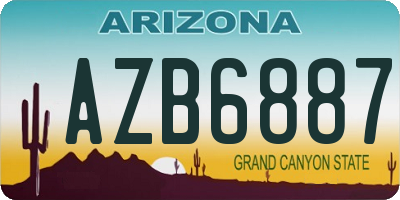 AZ license plate AZB6887