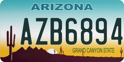 AZ license plate AZB6894
