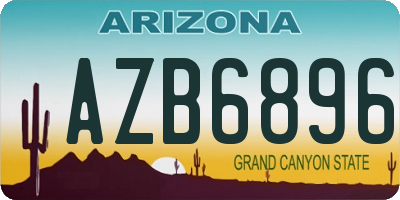 AZ license plate AZB6896