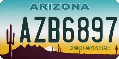 AZ license plate AZB6897