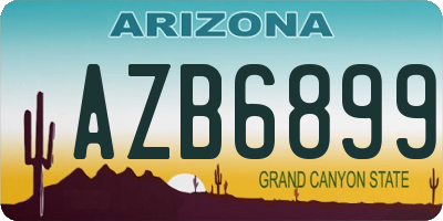 AZ license plate AZB6899
