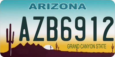 AZ license plate AZB6912
