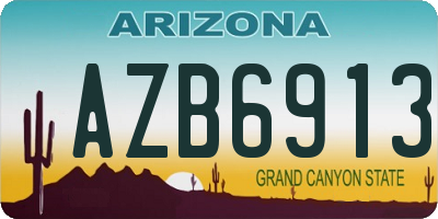 AZ license plate AZB6913