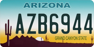 AZ license plate AZB6944