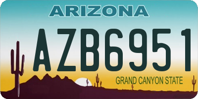 AZ license plate AZB6951
