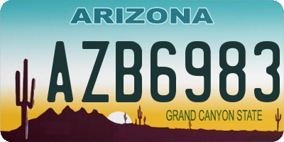 AZ license plate AZB6983