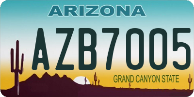 AZ license plate AZB7005