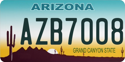AZ license plate AZB7008