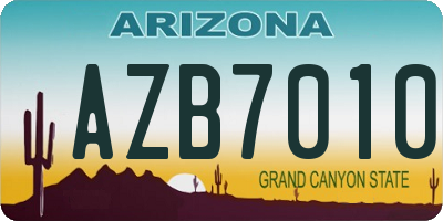 AZ license plate AZB7010